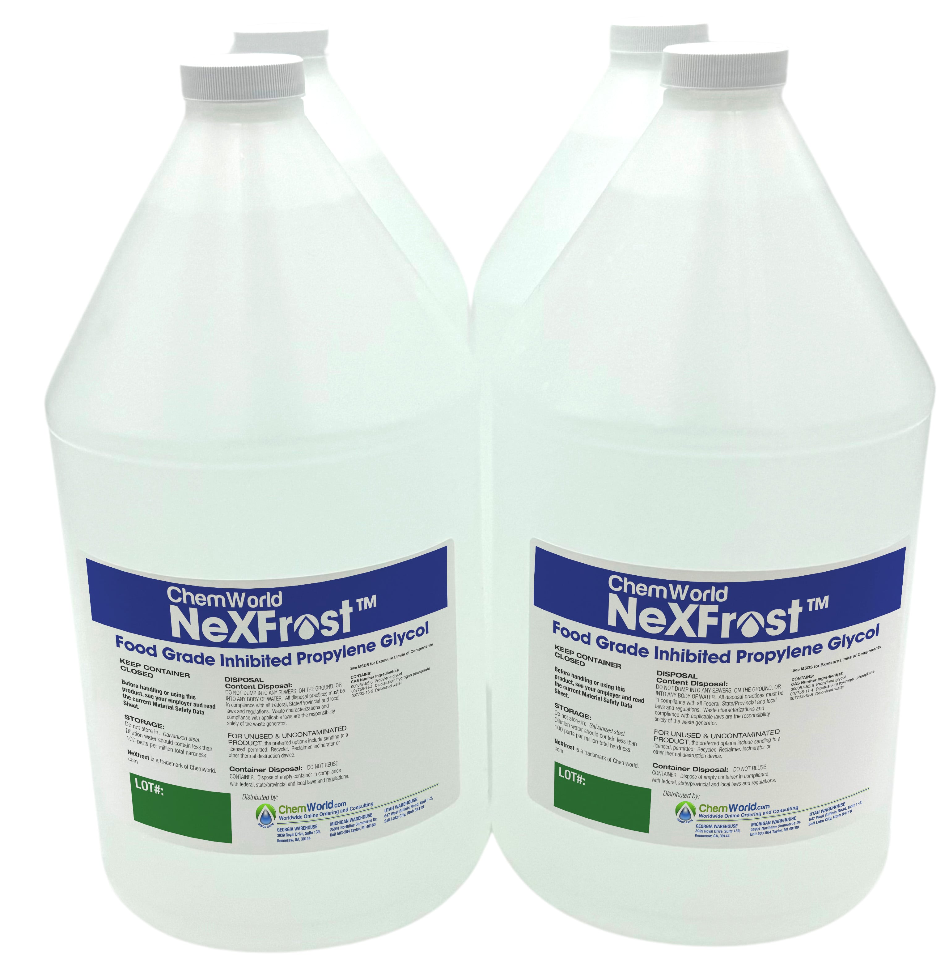 Chemworld NexFrost Propylene Glycol (96%) - 4x1 Gallons