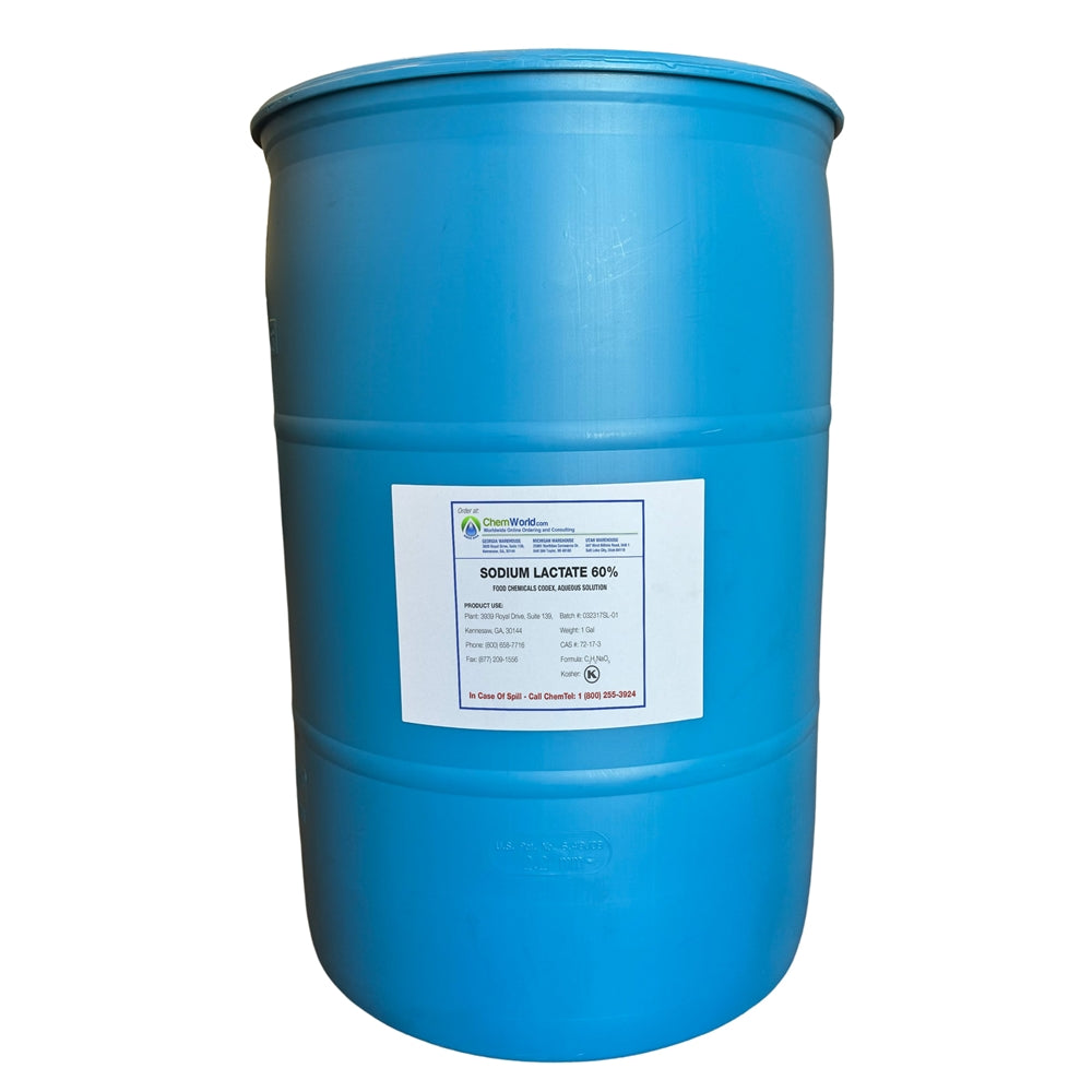 60% Sodium Lactate - Approved for Food use - 55 Gallons