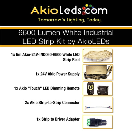 Complete AkioLED "White" LED Strip Kit - 5 meters