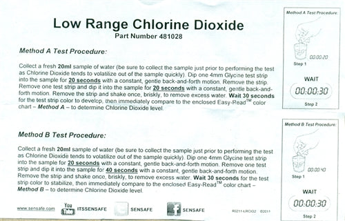 Chlorine Dioxide Test Strips - 4 ranges