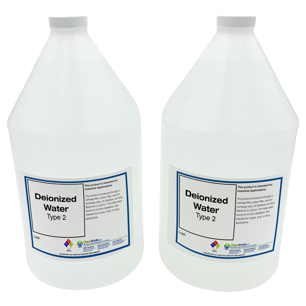 DeIonized Water (Type II) - 2x1 Gallons