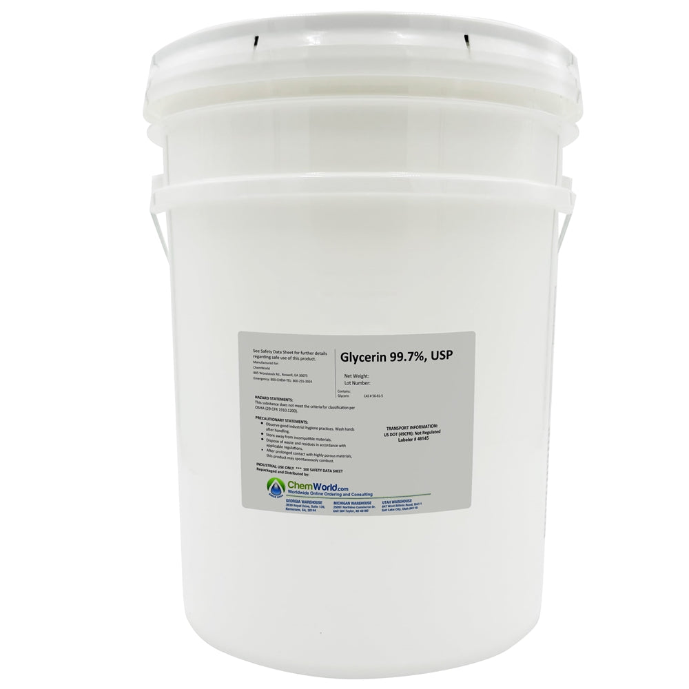 Glycerin USP Kosher (Made in the USA) - 4.6 Gallons (50 pounds)