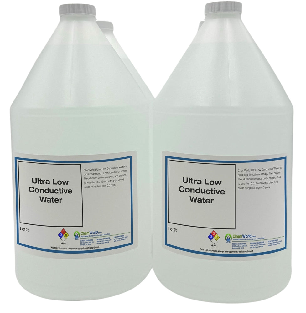 Ultra Low Conductive Water < 0.5 uS/cm - 4x1 Gallons