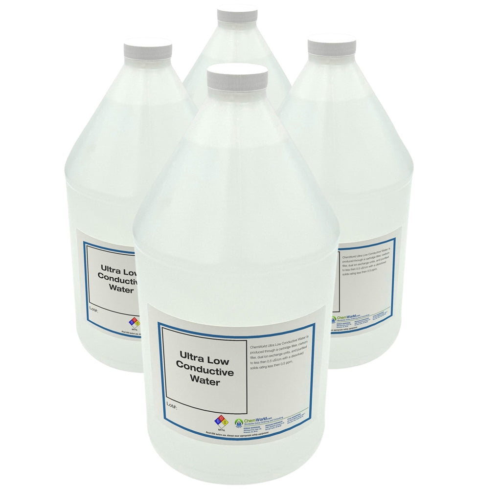 Ultra Low Conductive Water < 0.5 uS/cm - 4x1 Gallons