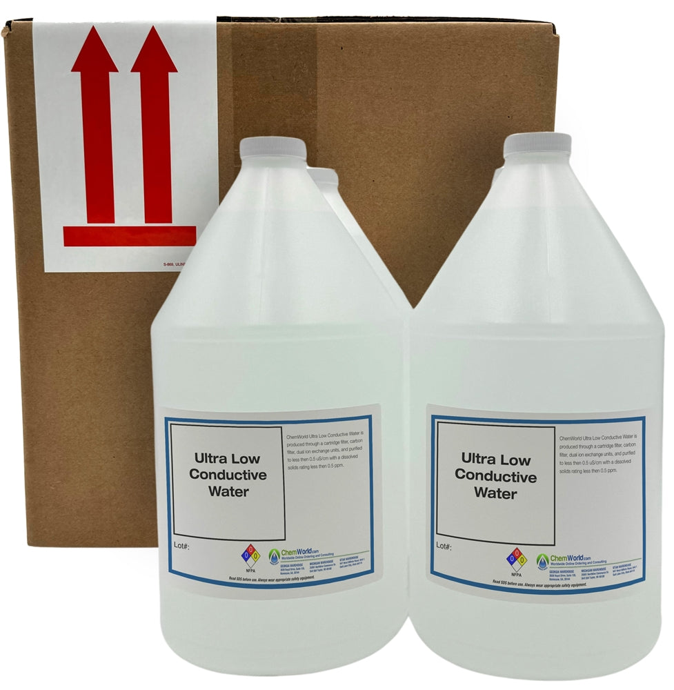 Ultra Low Conductive Water < 0.5 uS/cm - 4x1 Gallons