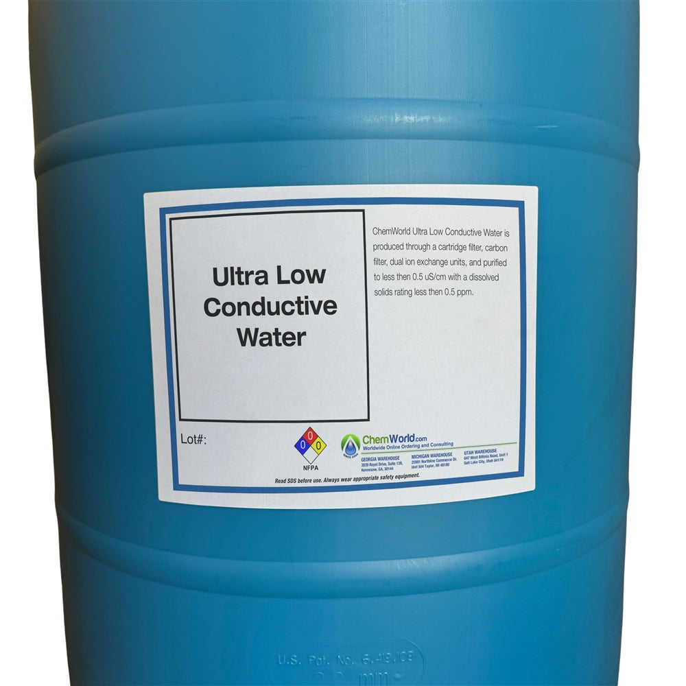 Ultra Low Conductive Water < 0.5 uS/cm - 55 Gallons