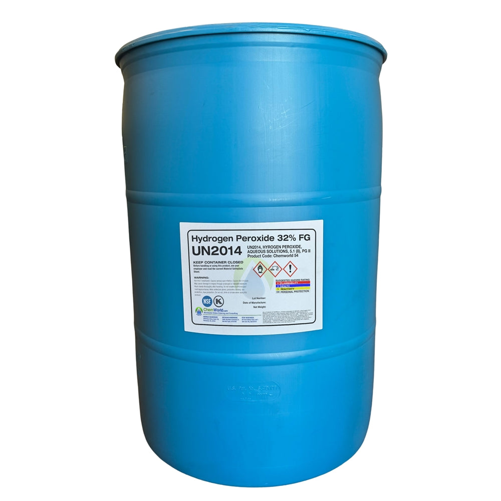 Food Grade Hydrogen Peroxide Kosher (32%) - 55 Gallons