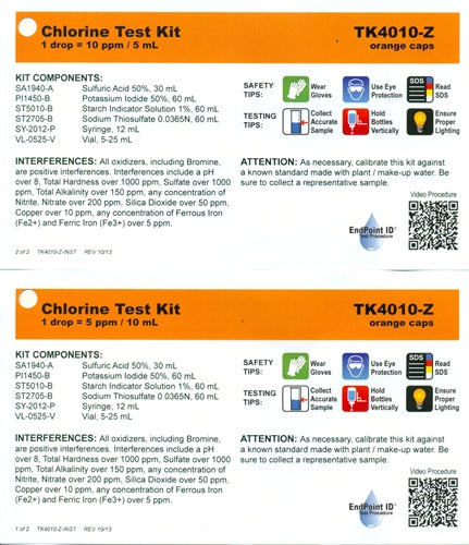 Chlorine Test Kits - 4 types to choose from