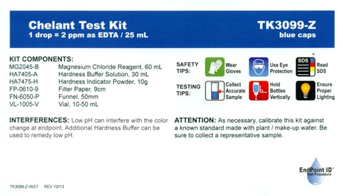 Chelant Test Kits - 2 types to choose from