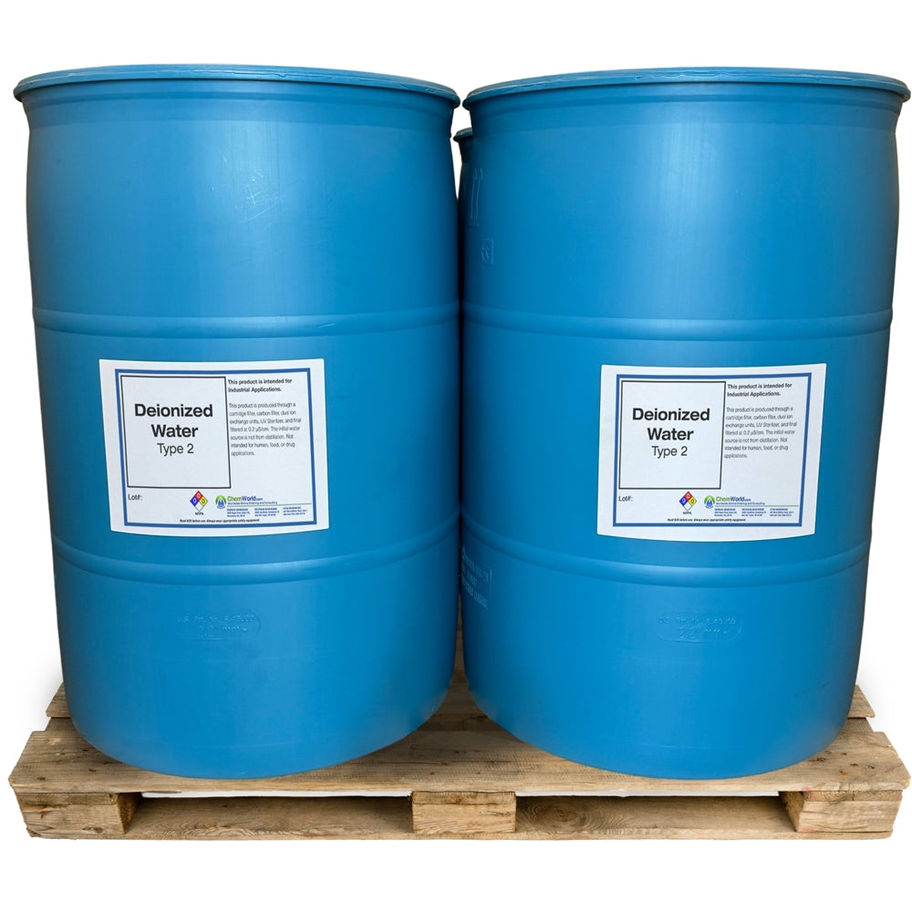 DeIonized Water (Type II) - 4 x 55 Gallon Drums