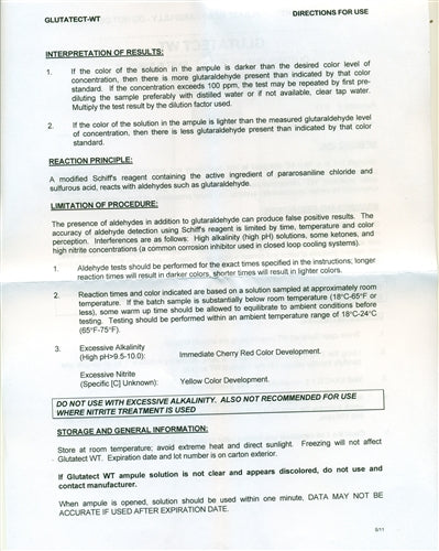 Glutaraldehyde Test Kit - 30 tests