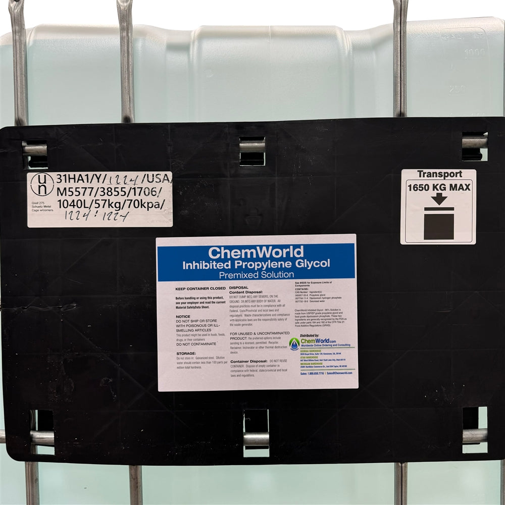 Premixed Inhibited Propylene Glycol Totes (20% to 50%) - 275 Gallons