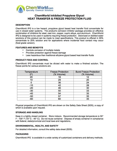 Premixed Inhibited Propylene Glycol Totes (20% to 50%) - 275 Gallons