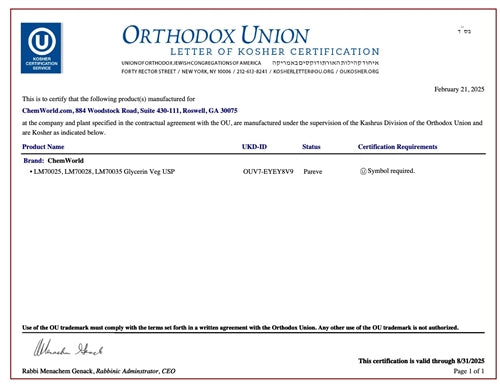 Kosher Certificate 2025-2026