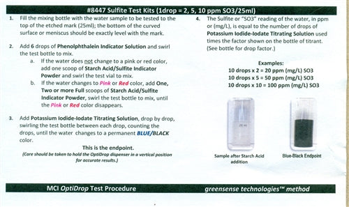 Sulfite Test Kits as (SO3)