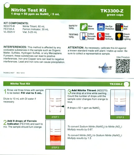 Nitrite Test Kit - 5 types to choose from