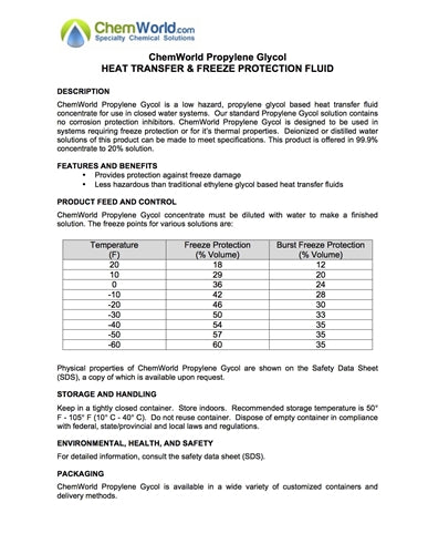 Propylene Glycol (20% to 50%) - 275 Gallons