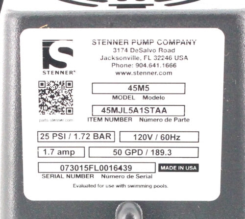 Stenner Pump 45M5 (Motor & Pump Head only)