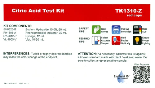Citric Acid Test Kit