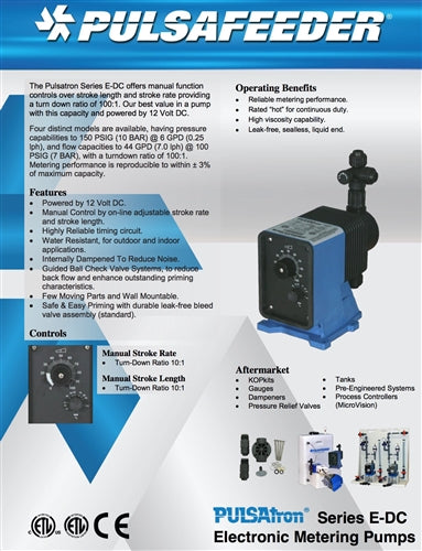 Tech Sheet PulsaTron Series E DC