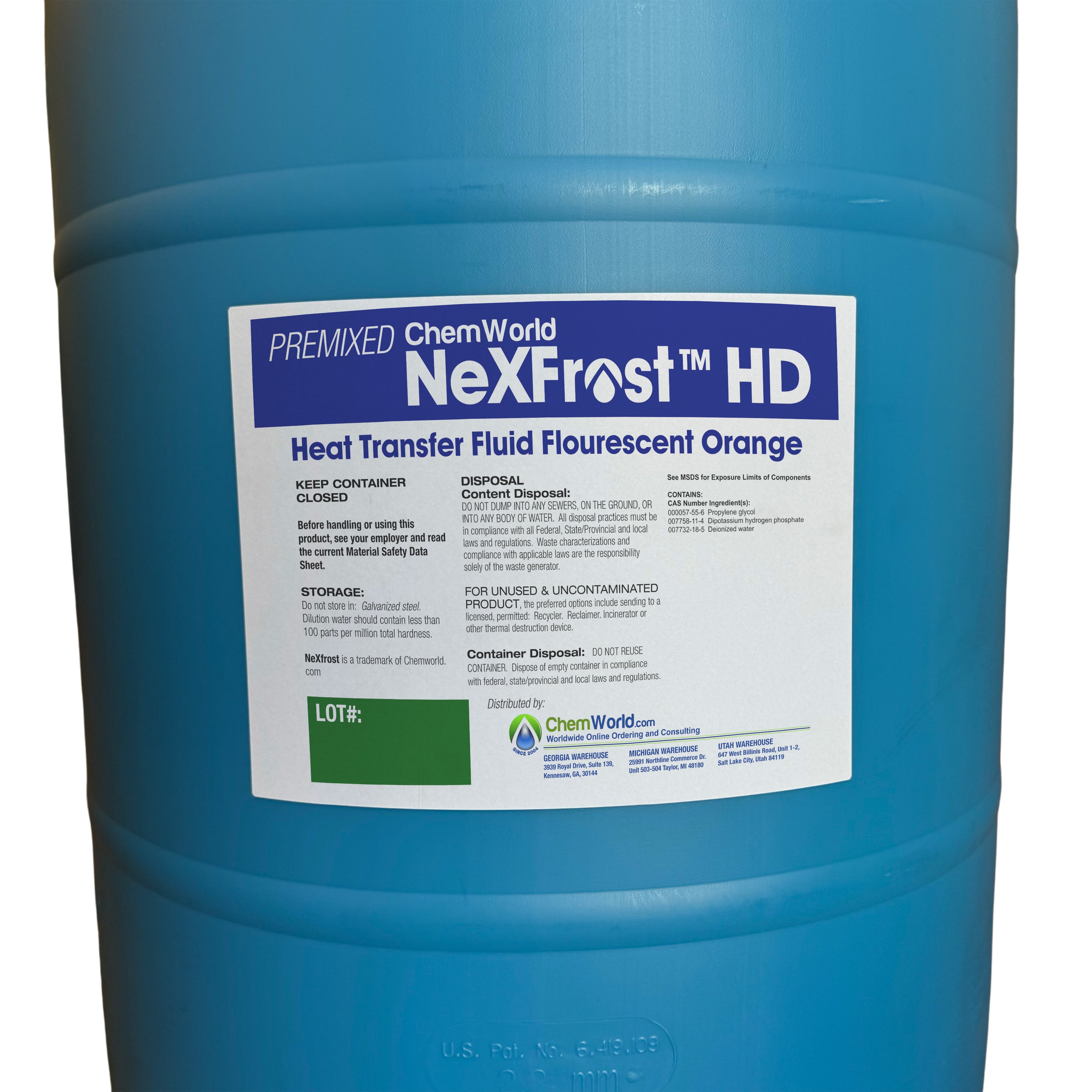 Premixed Chemworld NexFrost HD Glycol (20% - 60% Solution) - 55 Gallons