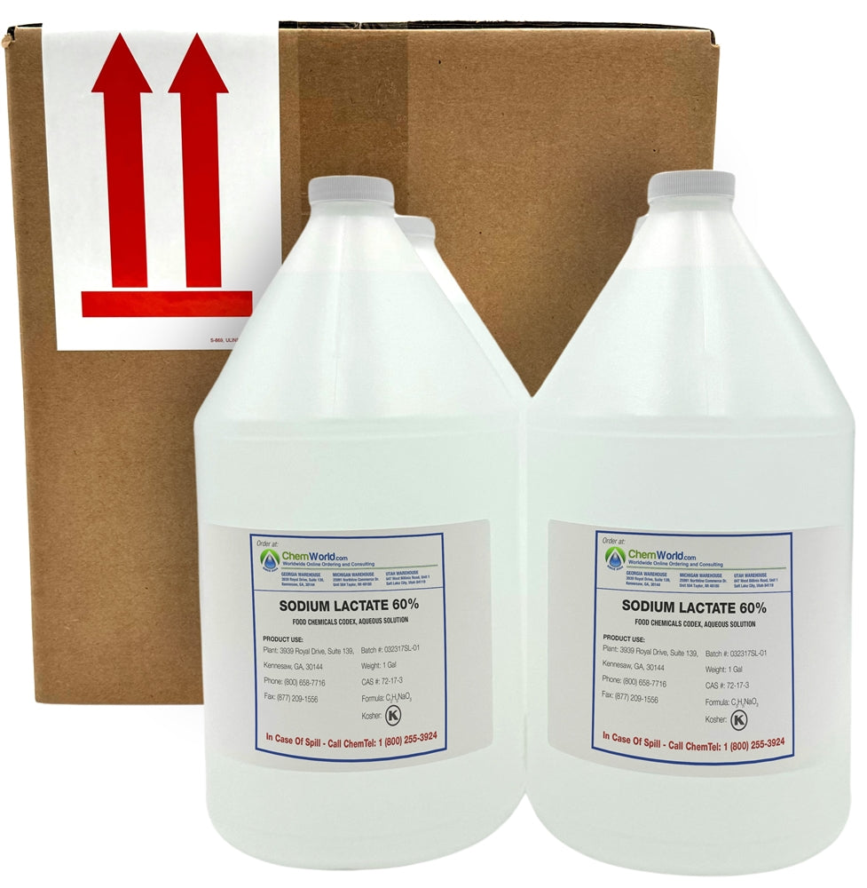 Sodium Lactate 60% - Tech Grade - 4x1 Gallon
