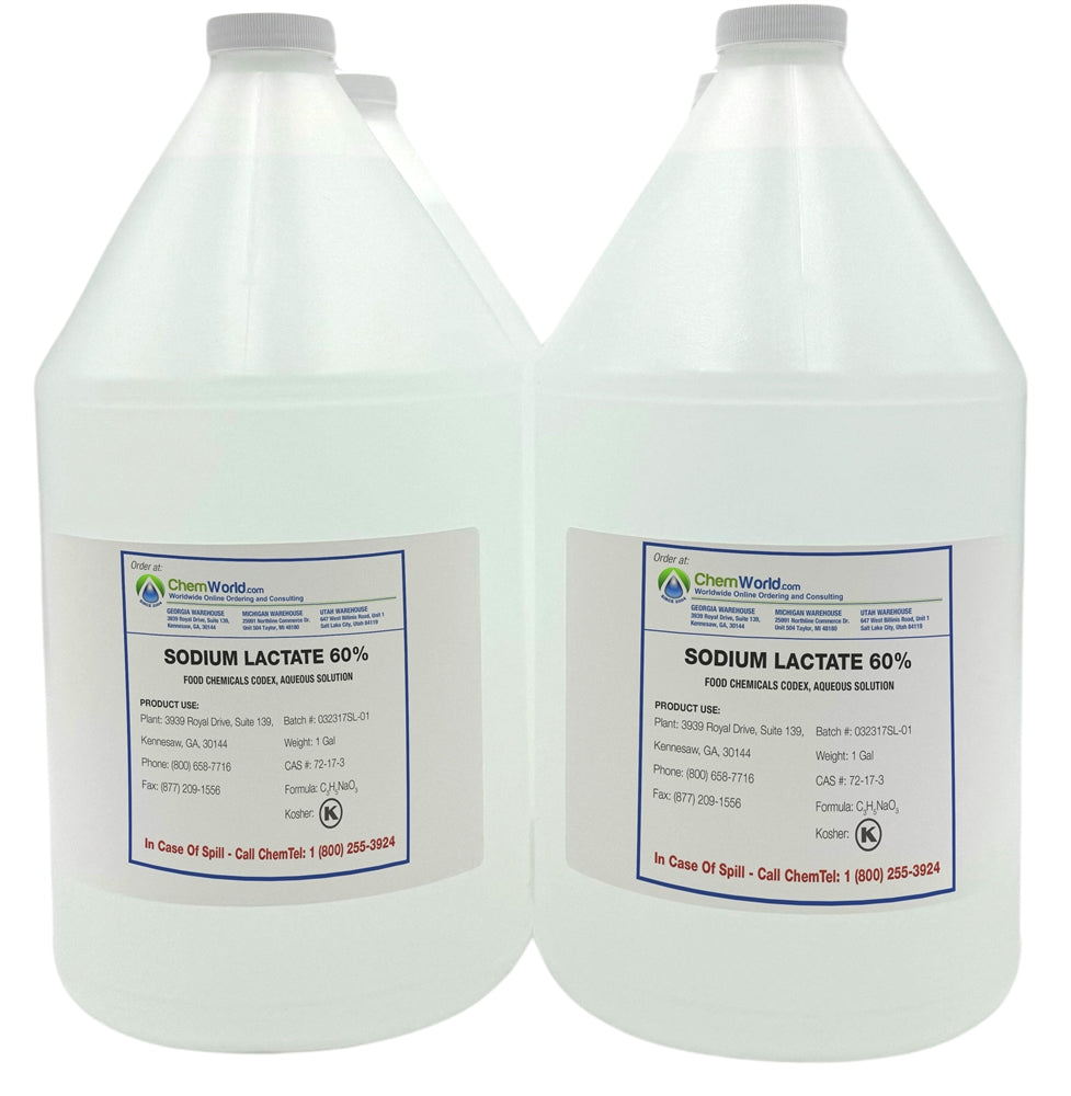 Sodium Lactate 60% - Tech Grade - 4x1 Gallon