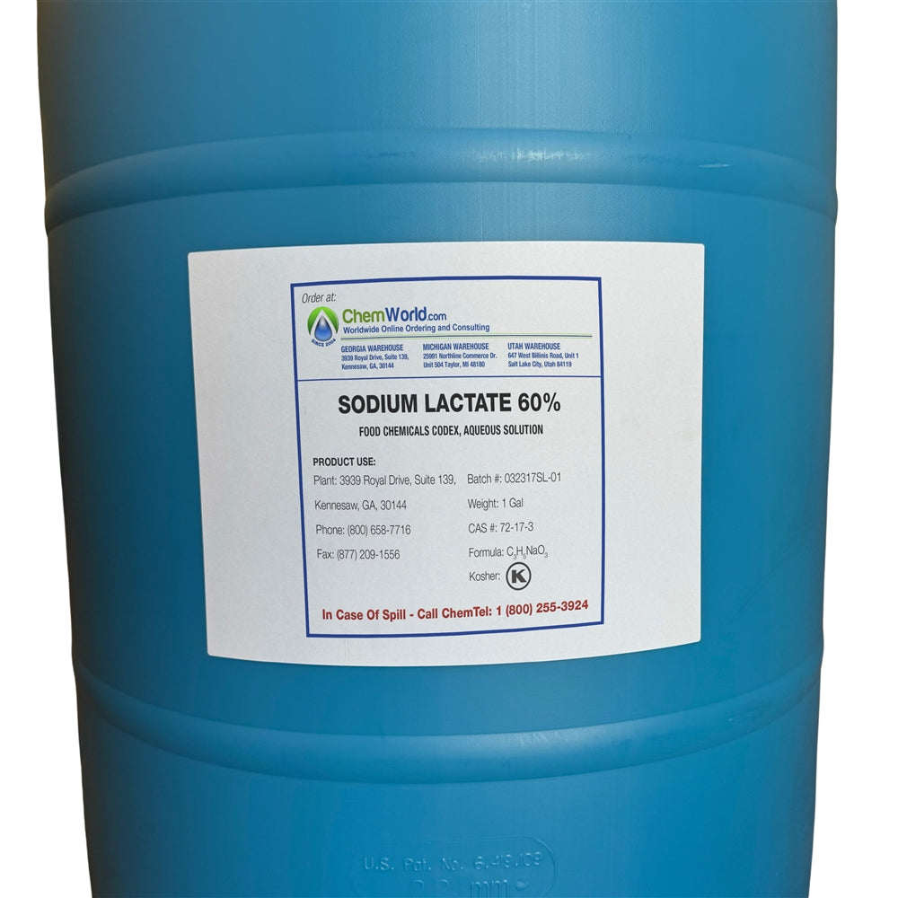 60% Sodium Lactate - Approved for Food use - 55 Gallons