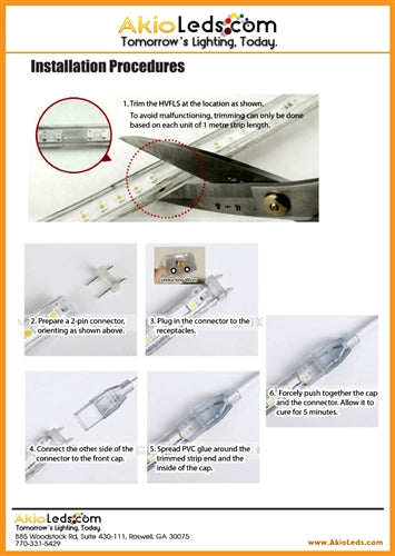 110/120 Volt AC Water proof LED Strips - 20 meters