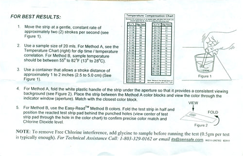 Chlorine Dioxide Test Strips - 4 ranges