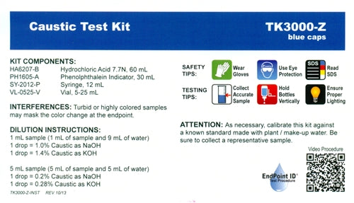 Caustic Test Kit - 4 types to choose from