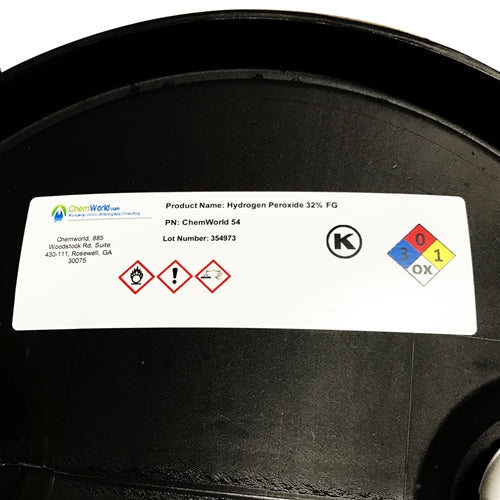 Food Grade Hydrogen Peroxide Kosher (32%) - 30 Gallons