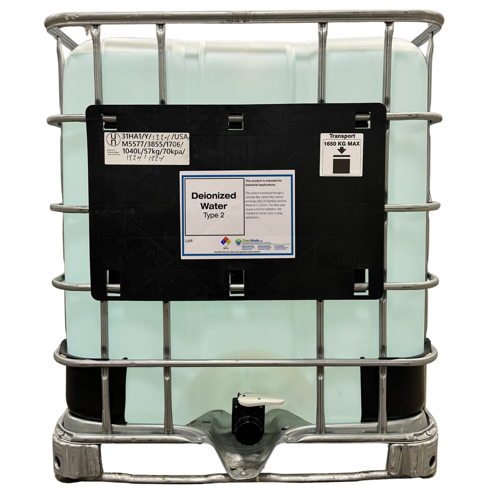 DeIonized Water (Type II) - 275 Gallon Tote