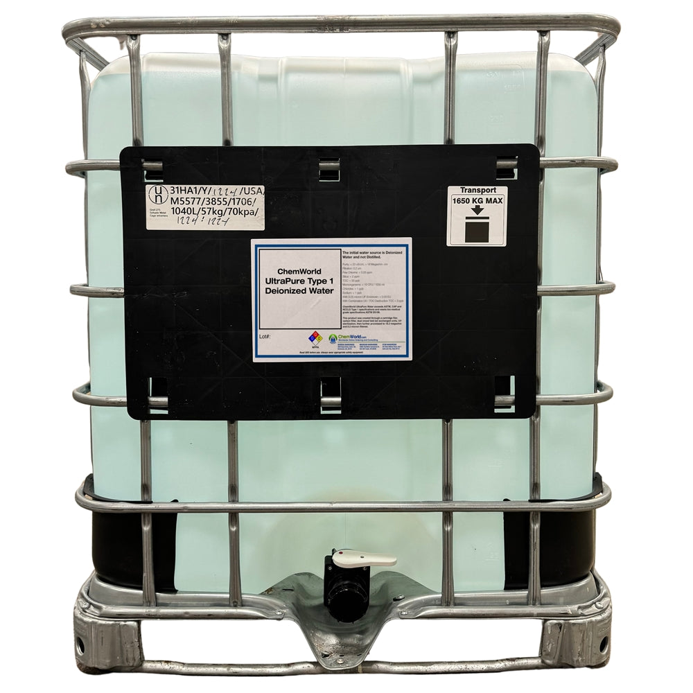 Type I Deionized Water - 275 Gallons