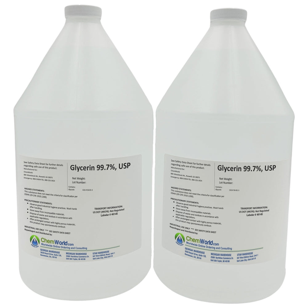 Glycerin USP (Made in the USA) - 2x1 Gallons