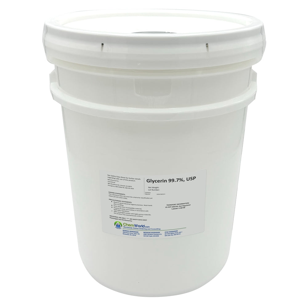 Glycerin USP Kosher (Made in the USA) - 4.6 Gallons (50 pounds)