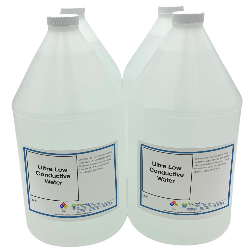 Ultra Low Conductive Water < 0.5 uS/cm - 4x1 Gallons