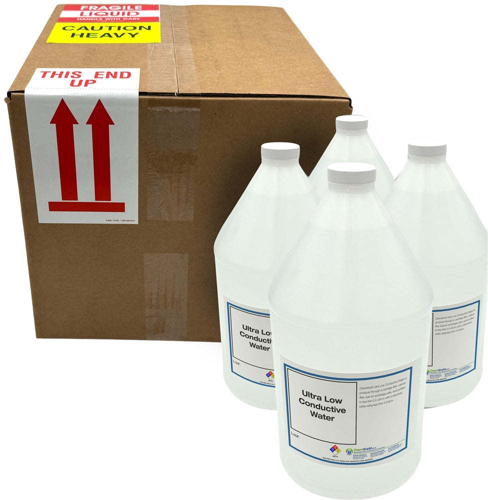 Ultra Low Conductive Water < 0.5 uS/cm - 4x1 Gallons