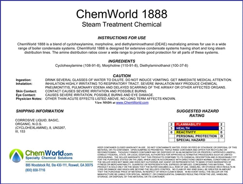 Amine Steam Treatment Chemical - 5 to 55 Gallons