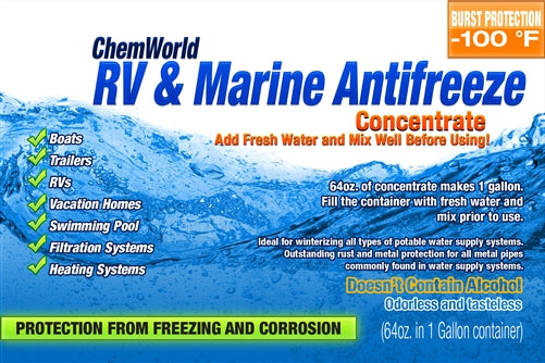 RV & Marine Antifreeze (-100F) Concentrate - Makes 2 Gallon