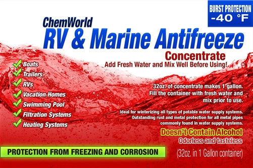 RV & Marine Antifreeze (-40F) Concentrate - Makes 2 Gallons