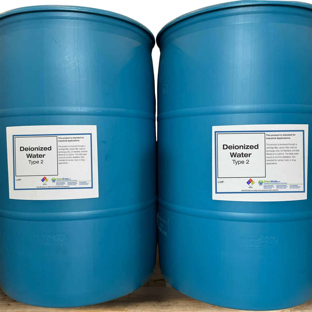 DeIonized Water (Type II) - 4 x 55 Gallon Drums