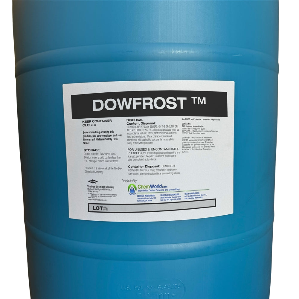 Dowfrost Propylene Glycol (96%) - 55 Gallons