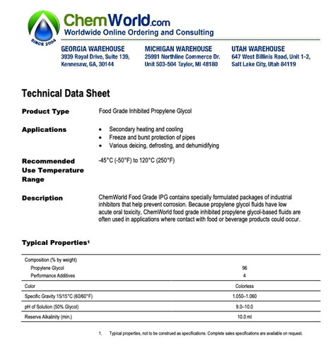 ChemWorld Food Grade IPG TDS