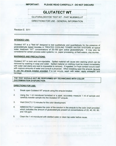 Glutaraldehyde Test Kit - 30 tests