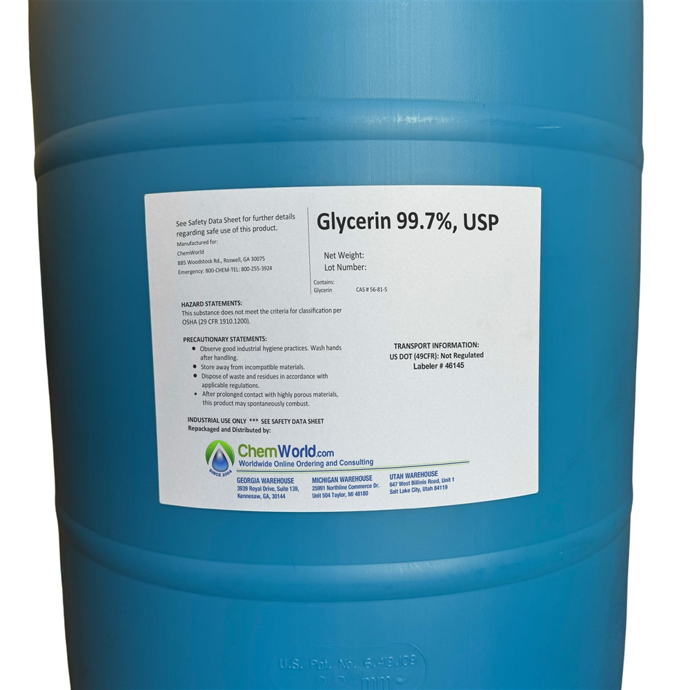 Glycerin USP (Made in the USA) - 55 Gallons