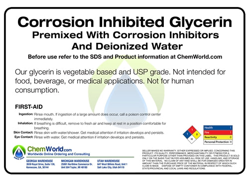 Corrosion Inhibited Glycerin - 275 Gallons