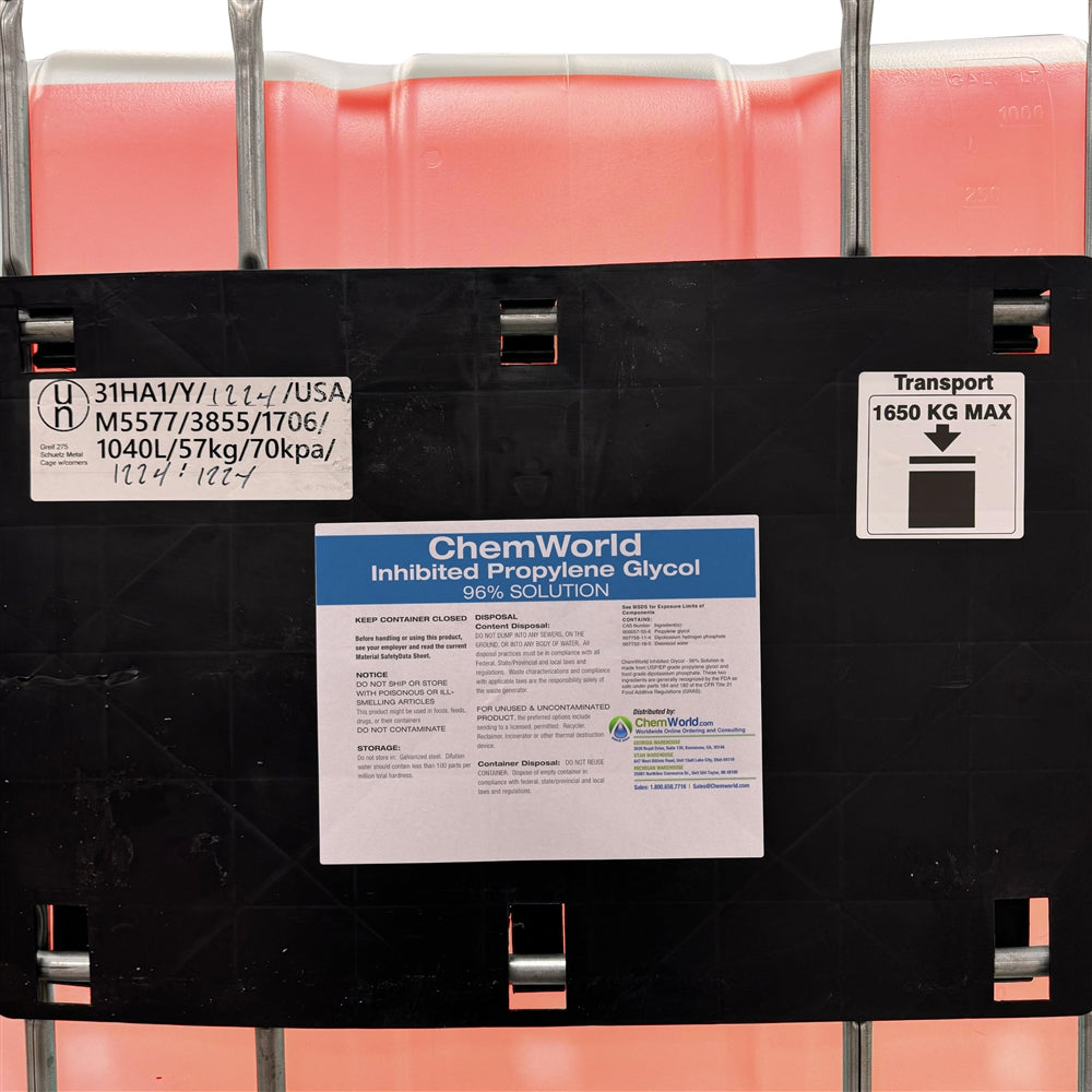 Inhibited Propylene Glycol (95%) - 275 Gallons