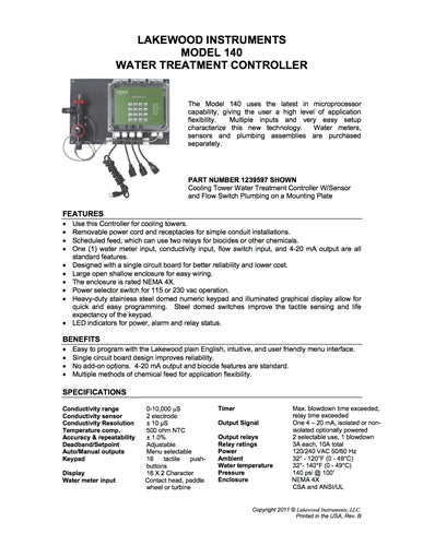 Cooling Tower Controller - LakeWood Model 140