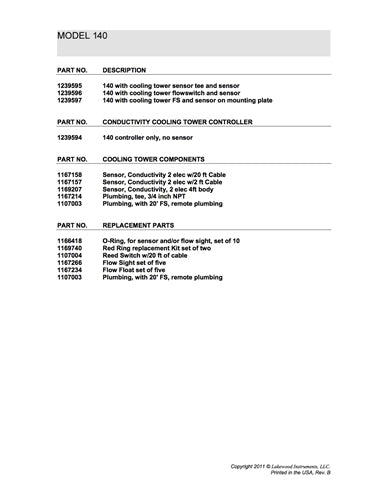 Cooling Tower Controller - LakeWood Model 140